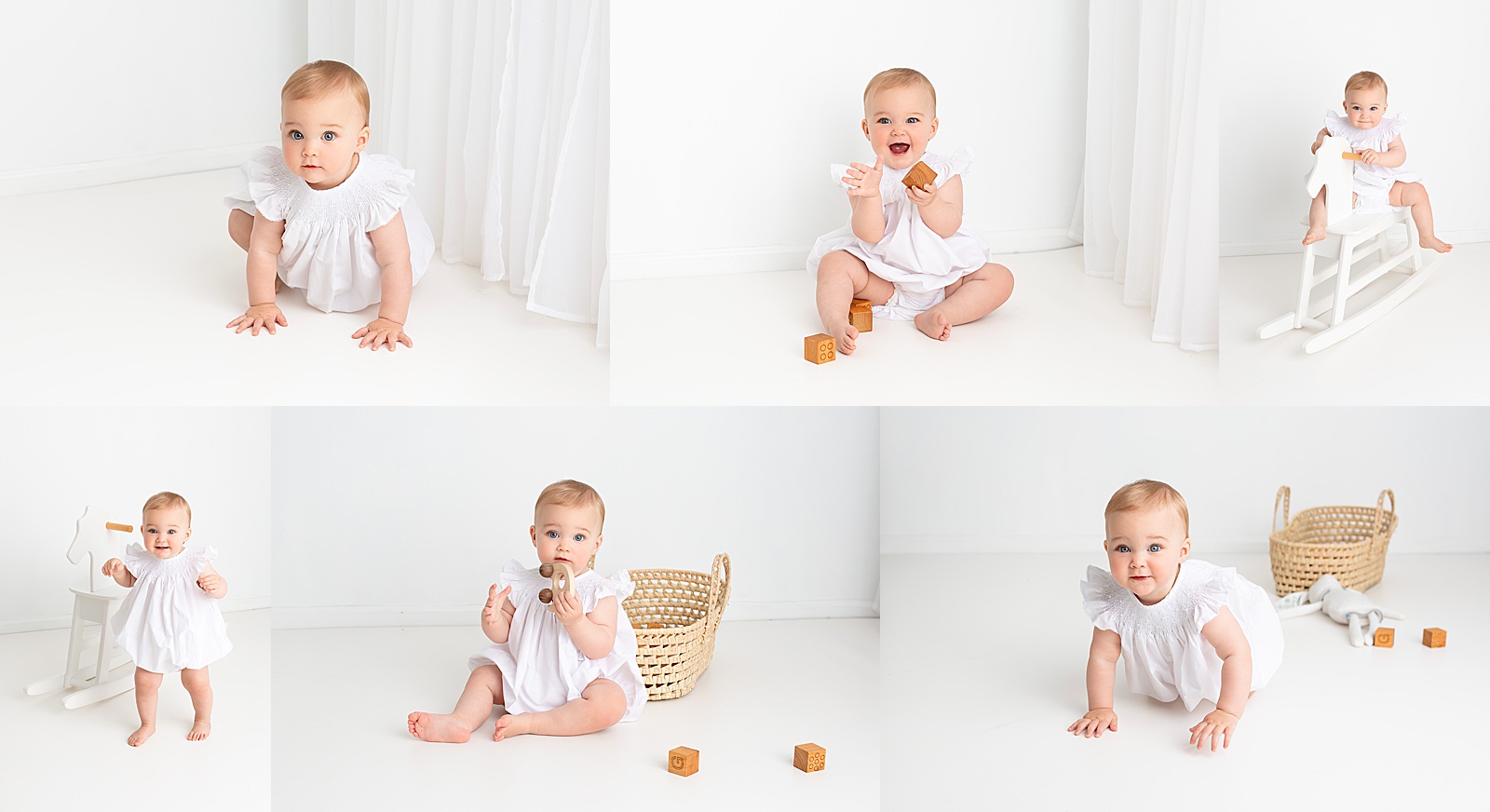 studio lifestyle mini session of one-year-old baby girl